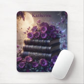 Gothic Book Purple Floral マウスパッド (マウス)