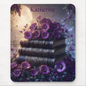 Gothic Book Purple Floral マウスパッド (正面)