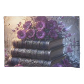 Gothic Book Purple Floral 枕カバー (正面)