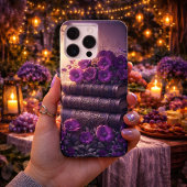 Gothic Book Purple Floral iPhoneケース
