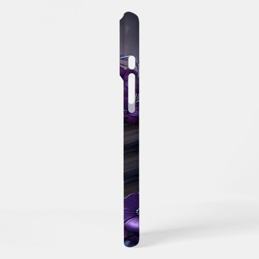 Gothic Book Purple Floral iPhoneケース (左側面)