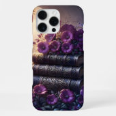 Gothic Book Purple Floral iPhoneケース (裏面)