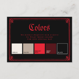 Gothic Border Black Red Wedding Colors Attire  エンクロージャーカード