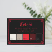 Gothic Border Black Red Wedding Colors Attire  エンクロージャーカード (スタンド正面)