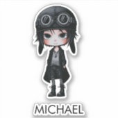 Gothic Boy Pilot Anime Cartoon kids Personalized シール (正面)