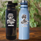 Gothic Boy Pilot flies Airplane Personalized Anime シール