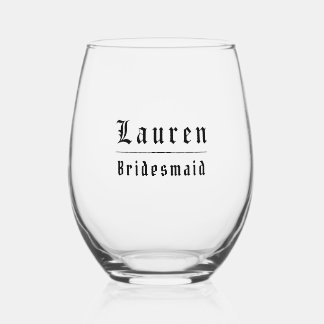 Gothic Bridesmaid Stemless Wine Glass ステムなしワイングラス