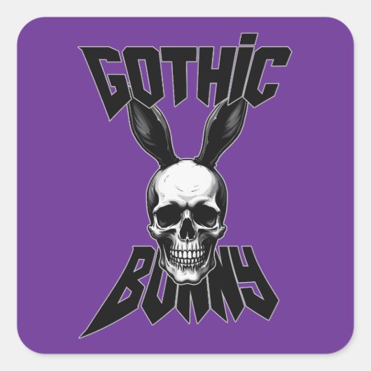 Gothic Bunny – Dark Easter Art - Autocolante スクエアシール (正面)