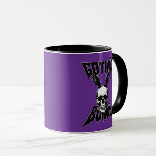 Gothic Bunny – Dark Easter Art - caneca マグカップ (正面右)