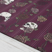 Gothic Burgundy Floral Skulls エプロン