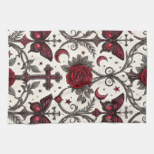 Gothic Butterfly Floral Pattern (1) キッチンタオル (横)