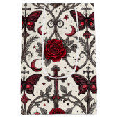 Gothic Butterfly Floral Pattern (1) ミディアムペーパーバッグ (裏面)