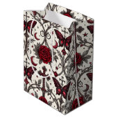 Gothic Butterfly Floral Pattern (1) ミディアムペーパーバッグ (裏面アングル)