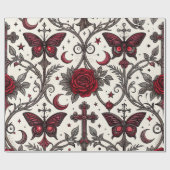 Gothic Butterfly Floral Pattern (1) ラッピングペーパー (フラット)