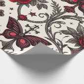 Gothic Butterfly Floral Pattern (1) ラッピングペーパー (角)