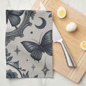 Gothic Butterfly Floral Pattern (2) キッチンタオル (四つ折り)