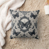 Gothic Butterfly Floral Pattern (2) クッション (ブランケット)