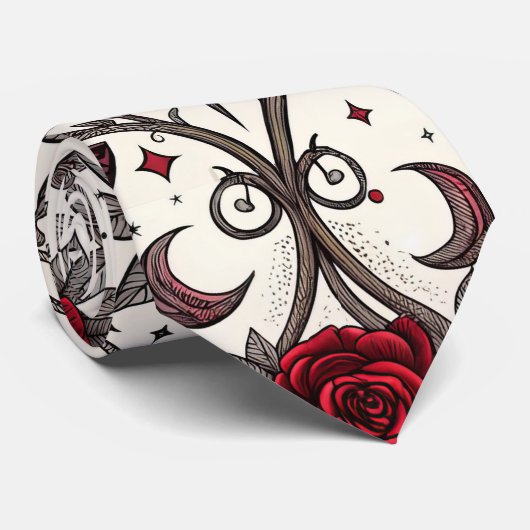 Gothic Butterfly Floral Pattern (2) ネクタイ (ロール)