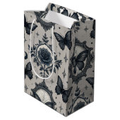 Gothic Butterfly Floral Pattern (2) ミディアムペーパーバッグ (裏面アングル)