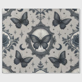 Gothic Butterfly Floral Pattern (2) ラッピングペーパー (フラット)