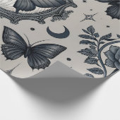Gothic Butterfly Floral Pattern (2) ラッピングペーパー (角)