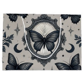 Gothic Butterfly Floral Pattern (2) ラージペーパーバッグ (裏面)