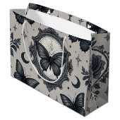 Gothic Butterfly Floral Pattern (2) ラージペーパーバッグ (裏面アングル)
