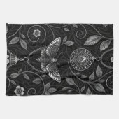 Gothic Butterfly Floral Pattern (3) キッチンタオル (横)