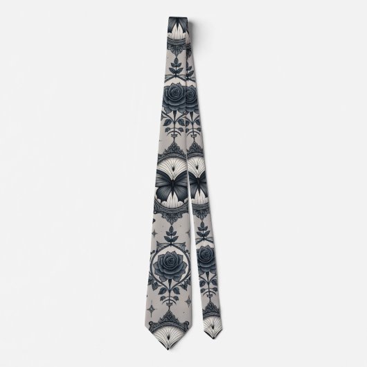 Gothic Butterfly Floral Pattern (3) ネクタイ (正面)