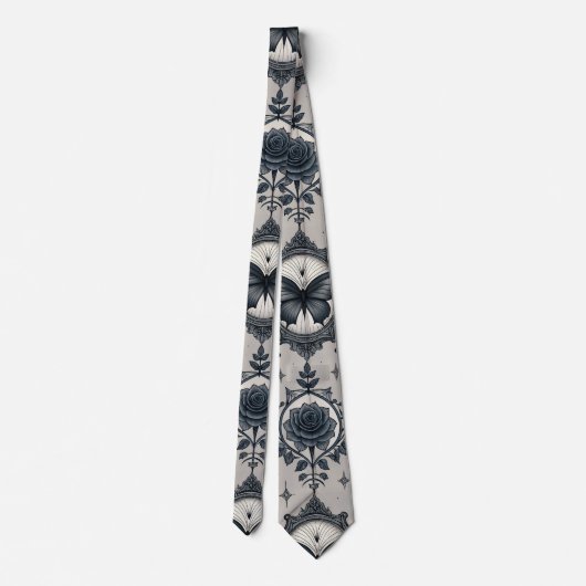 Gothic Butterfly Floral Pattern (3) ネクタイ (裏面)