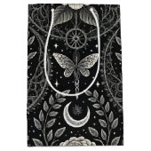 Gothic Butterfly Floral Pattern (3) ミディアムペーパーバッグ (正面)