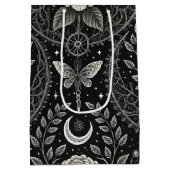 Gothic Butterfly Floral Pattern (3) ミディアムペーパーバッグ (裏面)