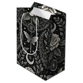 Gothic Butterfly Floral Pattern (3) ミディアムペーパーバッグ (裏面アングル)
