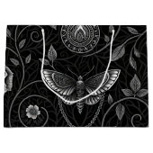 Gothic Butterfly Floral Pattern (3) ラージペーパーバッグ (正面)