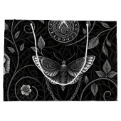 Gothic Butterfly Floral Pattern (3) ラージペーパーバッグ (裏面)