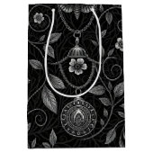 Gothic Butterfly Floral Pattern (4) ミディアムペーパーバッグ (正面)