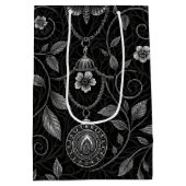 Gothic Butterfly Floral Pattern (4) ミディアムペーパーバッグ (裏面)