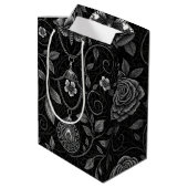 Gothic Butterfly Floral Pattern (4) ミディアムペーパーバッグ (裏面アングル)