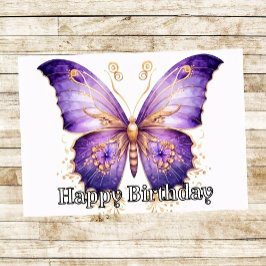 Gothic Butterfly Illustration Happy Birthday カード