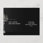 Gothic Candelabra on Black Silver RSVPポストカード インビテーションポストカード (裏面)