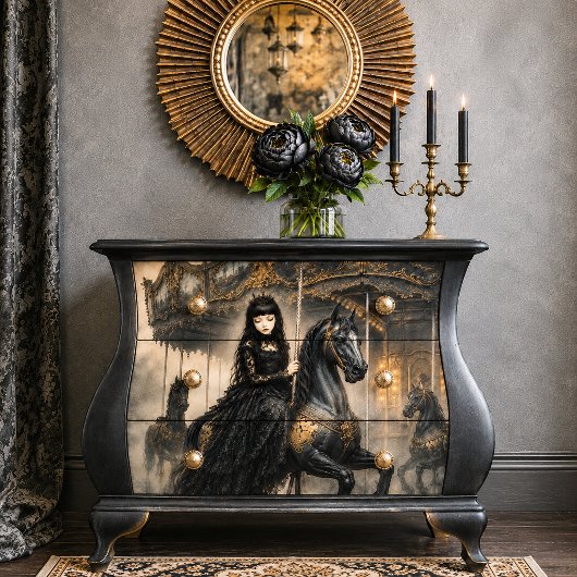 Gothic Carousel Girl Tissue Decoupage Paper 薄葉紙