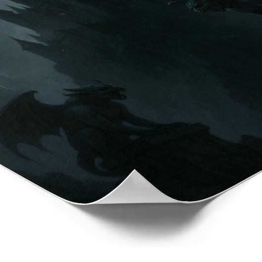 Gothic Castle and Gargoyles Poster ポスター (角)