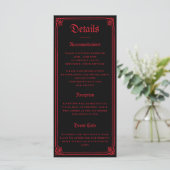 Gothic Castle Black Red Wedding Enclosure Card (スタンド正面)