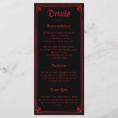 Gothic Castle Black Red Wedding Enclosure Card (正面)
