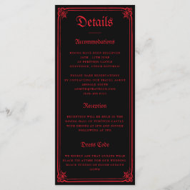 Gothic Castle Black Red Wedding Enclosure Card
