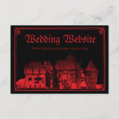 Gothic Castle Border Black Red Wedding Website エンクロージャーカード (正面)