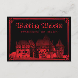 Gothic Castle Border Black Red Wedding Website エンクロージャーカード