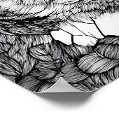 Gothic Cathedral Art: Majestic Owl Stained-Glass ポスター (角)