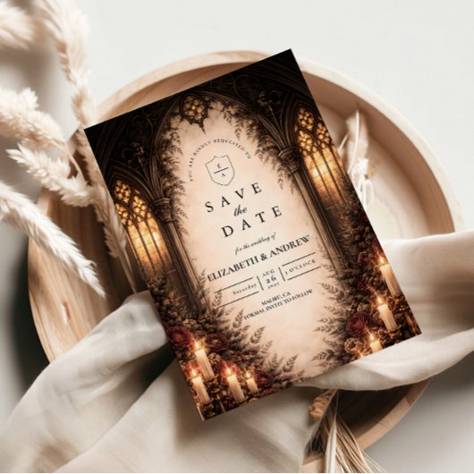Gothic Cathedral Candlelight Wedding セーブザデート