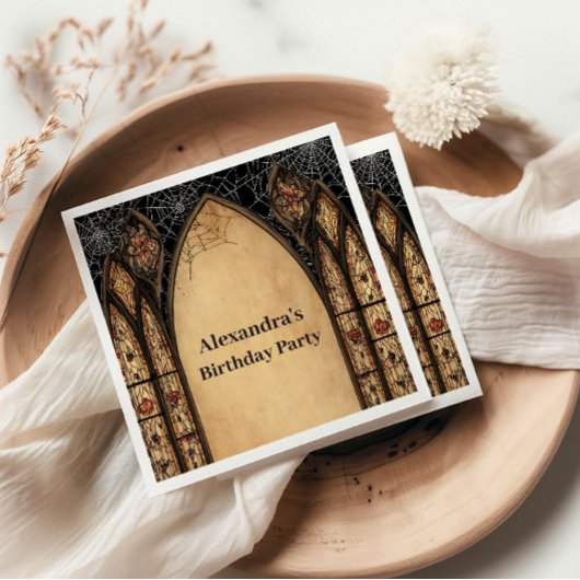 Gothic Cathedral Midnight Birthday スタンダードカクテルナプキン